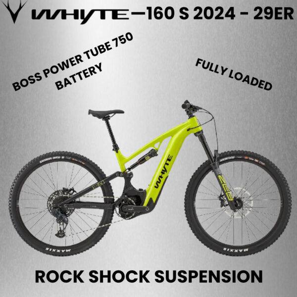 WHYTE - 160 S 2024 - 29ER FULLY LOADED ELECTRIC BIKE IN GLOSS ACID LIME & MATT BLACK, PLUS CASH TO BE WON INSTANTLY!