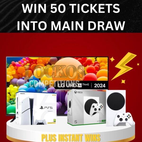 WIN 50 TICKETS INTO THE MAIN DRAW 50p PER TICKET