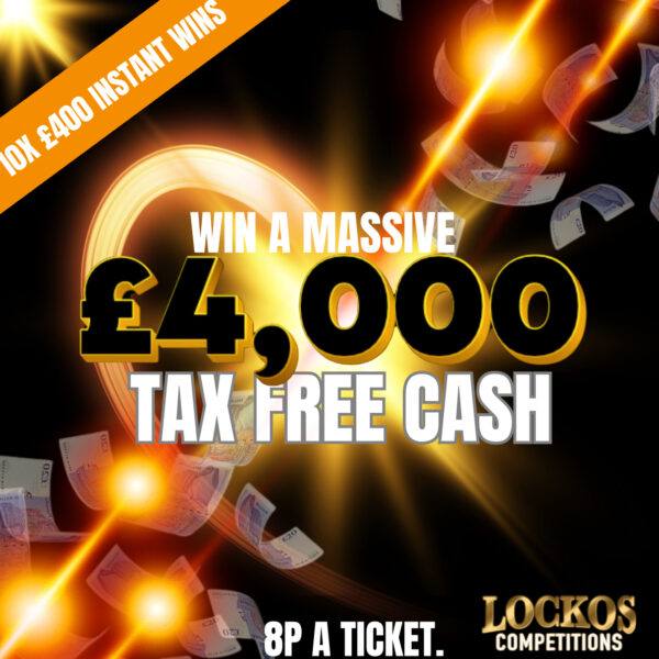 £4,000 CASH FOR 8P! WITH 10X £400 CASH INSTANT WINS!