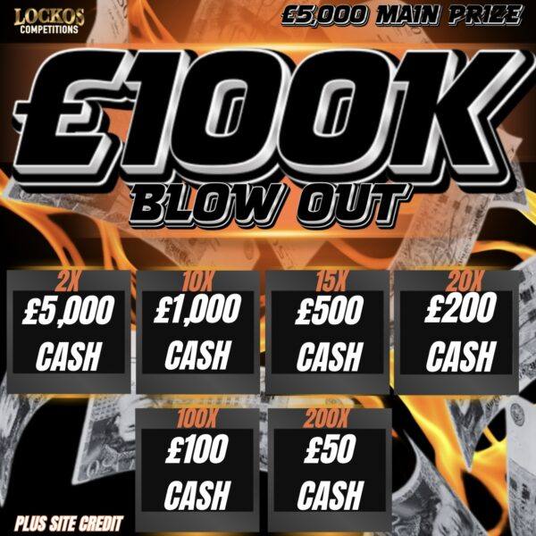 £100,000 PRIZE POT!! £5K MAIN PRIZE FOR 20P. 7097 INSTANT WINS TO BE WON!!