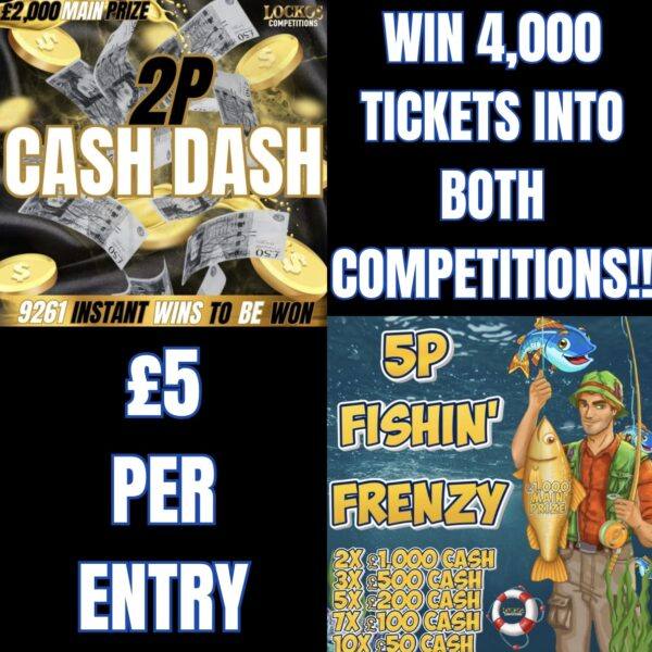 WIN 4,000 TICKETS INTO EACH COMPETITION FOR £5! SUPER LOW ODDS!