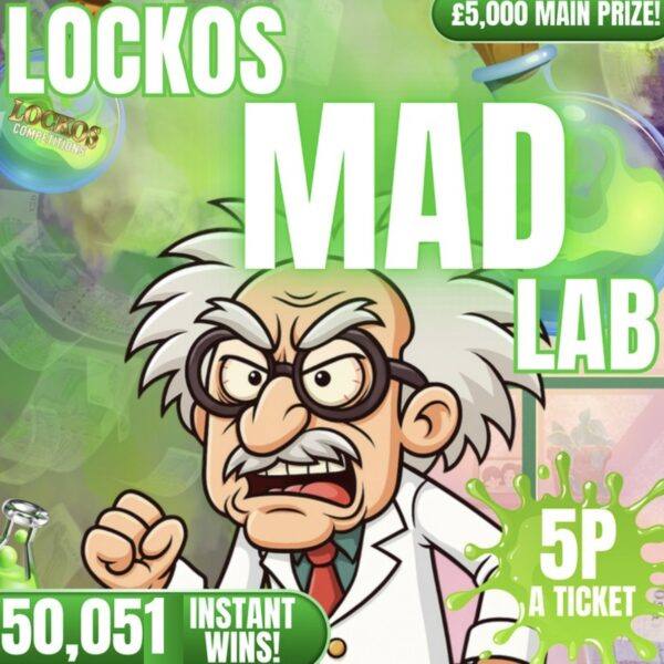 LOCKOS MAD LAB. £5000 MAIN. WIN UP TO £2000 CASH FOR 5P. 50,051 WINS