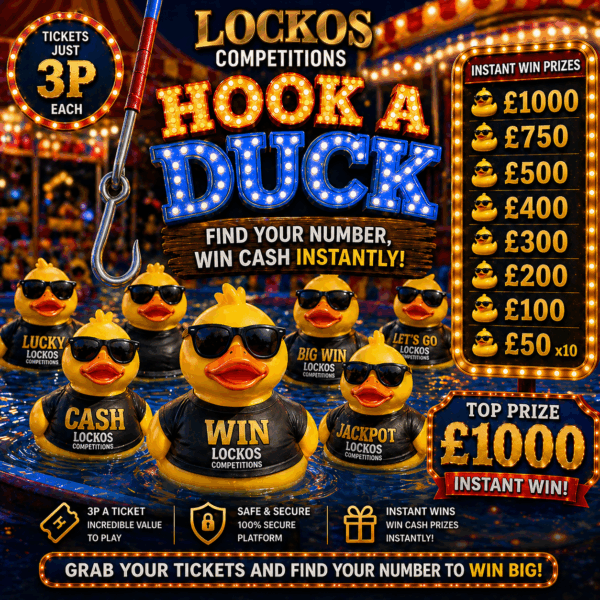 HOOK A DUCK! 3P TO ENTER WITH A £1,000 END PRIZE! WIN UP TO £1K INSTANTLY!