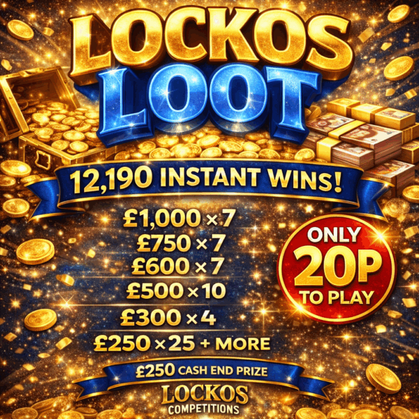 LOCKOS LOOT! 20P TO ENTER 12,190 TO FIND! £250 CASH END PRIZE!
